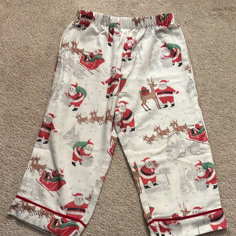 Pottery Barn Kid’s Heritage Flannel Santa Christmas Holiday Pajamas